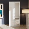 FWStyle Chilton 2 Door Wardrobe With Mirror - White Gloss Front