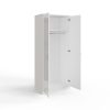 FWStyle Chilton 2 Door Wardrobe With Mirror - White Gloss Front - Image 4