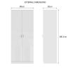 FWStyle Chilton 2 Door Wardrobe - White Gloss Front - Image 2