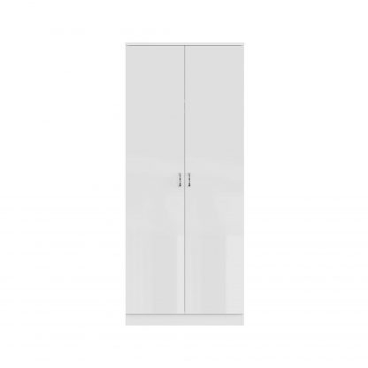 FWStyle Chilton 2 Door Wardrobe - White Gloss Front - Image 5