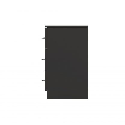 FWStyle Chilton 3 Drawer Chest Of Drawers - Black Gloss Front - Image 6
