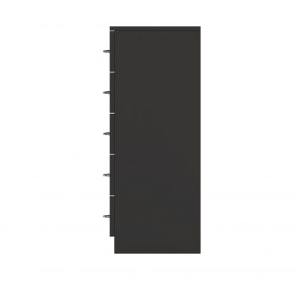 FWStyle Chilton 5 Drawer Chest Of Drawers - Black Gloss Front - Image 6