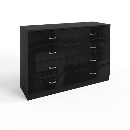 FWStyle Chilton 8 Drawer Chest Of Drawers - Black Gloss Front - Image 5