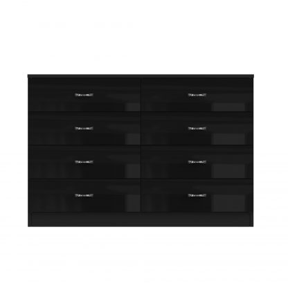 FWStyle Chilton 8 Drawer Chest Of Drawers - Black Gloss Front - Image 4