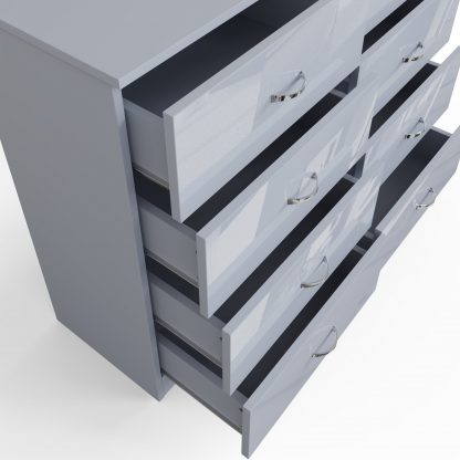 FWStyle Chilton 8 Drawer Chest Of Drawers - Grey Gloss Front - Image 7