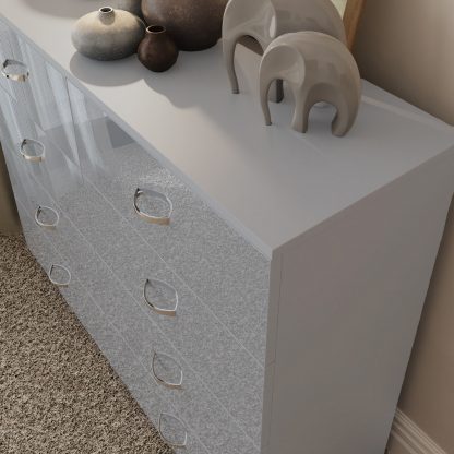 FWStyle Chilton 8 Drawer Chest Of Drawers - Grey Gloss Front - Image 8