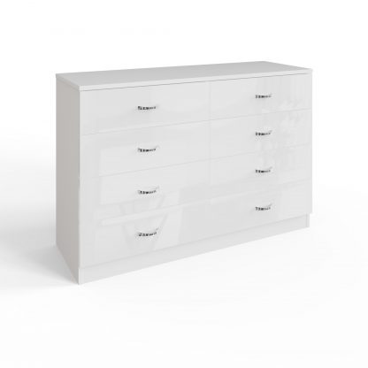 FWStyle Chilton 8 Drawer Chest Of Drawers - White Gloss Front - Image 4