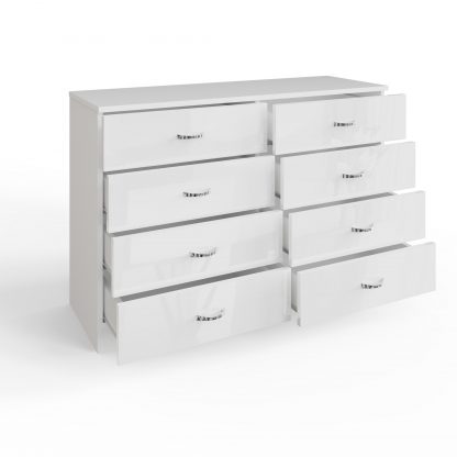 FWStyle Chilton 8 Drawer Chest Of Drawers - White Gloss Front - Image 5