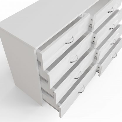 FWStyle Chilton 8 Drawer Chest Of Drawers - White Gloss Front - Image 6