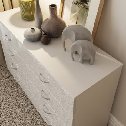 FWStyle Chilton 8 Drawer Chest Of Drawers - White Gloss Front - Image 9