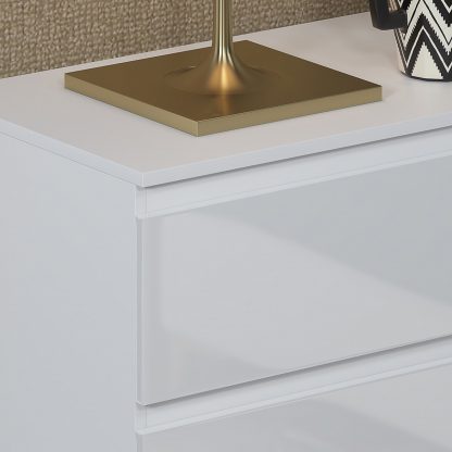 FWStyle Carlton 8 Drawer Wide 4+4 Chest Of Drawers - White Gloss Front - Image 5