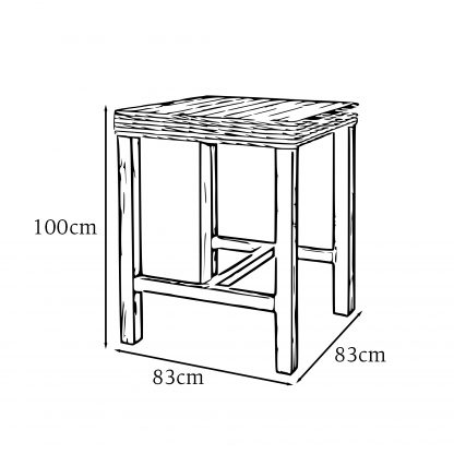 Maya Rattan Bar Table - Whitewash - Image 3