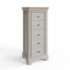 Faire 5 Drawer Tallboy Chest Of Drawers in Dove Grey with Oak Top - Image 10