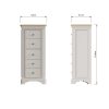 Faire 5 Drawer Tallboy Chest Of Drawers in Dove Grey with Oak Top - Image 7