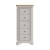 Faire 5 Drawer Tallboy Chest Of Drawers in Dove Grey with Oak Top - Image 6
