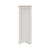 Faire 5 Drawer Tallboy Chest Of Drawers in Dove Grey with Oak Top - Image 2