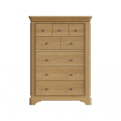 Faire 8 Drawer Chest Of Drawers in Natural Oak with Oak Top - Image 4