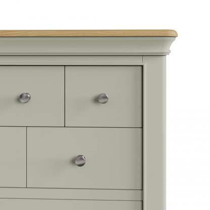 Faire 8 Drawer Chest Of Drawers in Sage Green with Oak Top - Image 7