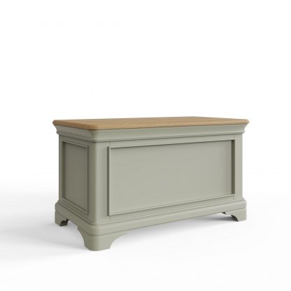Faire Ottoman Blanket Box in Sage Green with Oak Top - Image 5