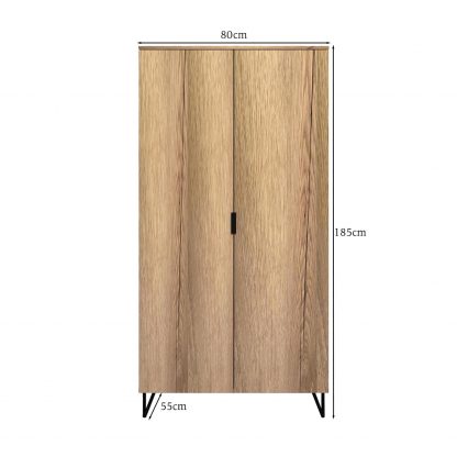 FWStyle Fisso 2 Door Wardrobe Cracked Oak - Quick Click & Cam Assembly - Image 6