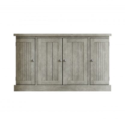 Bowood 4 Door Large Sideboard Solid Reclaimed Limewashed Pine - Image 5