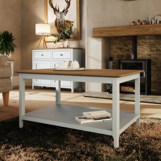 Taberno Oak Coffee Table Linen White