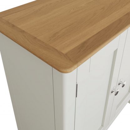 Taberno Oak 2 Door Compact Sideboard Linen White - Image 9