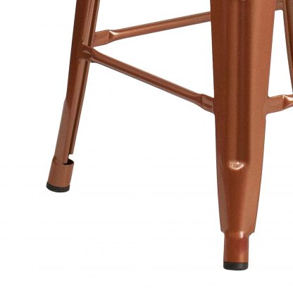 Kai 24" Industrial Style Bar Stool Copper - Set of 4 - Modern Metal Counter Height - Image 2