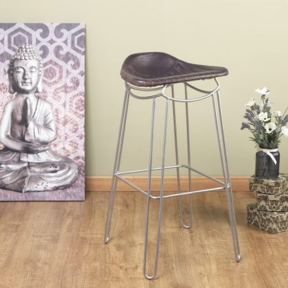 Artisan Breakfast Bar Stool Genuine Leather