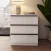 FWStyle Lania Ripple Ridged 3 Drawer Chest Of Drawers Matt White