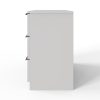 FWStyle Lania Ripple Ridged 3 Drawer Chest Of Drawers Matt White - Image 8
