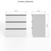 FWStyle Lania Ripple Ridged 3 Drawer Chest Of Drawers Matt White - Image 2