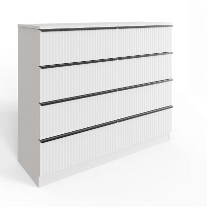 FWStyle Lania Ripple Ridged 8 Drawer Chest Of Drawers Matt White - Image 5