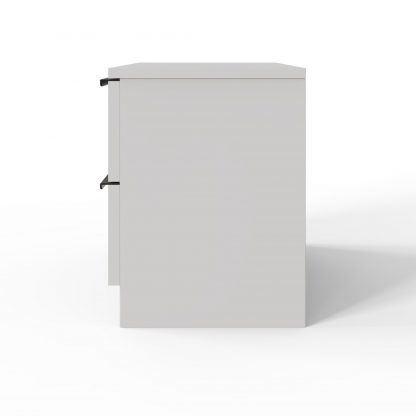 FWStyle Lania Ripple Ridged 2 Drawer Bedside Table Nightstand Matt White - Image 8