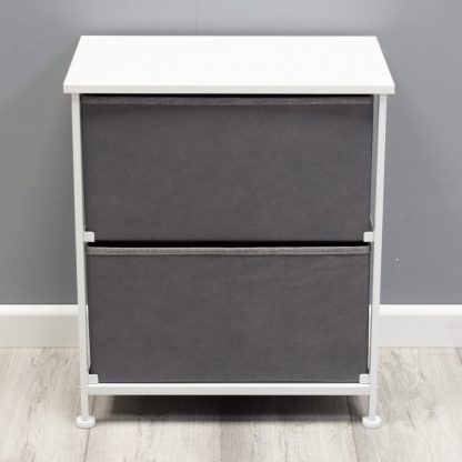 FWStyle Lotte Modern 2 Drawer Bedside Cabinet Grey - Image 6