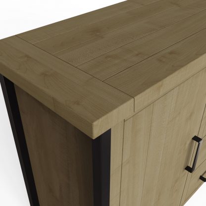 Lowry 2 Door 4 Drawer Large Sideboard Driftwood Lacquered Solid Reclaimed Pine - Image 8