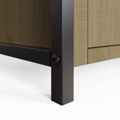 Lowry 2 Door 2 Drawer Compact Sideboard Driftwood Lacquered Solid Reclaimed Pine - Image 5