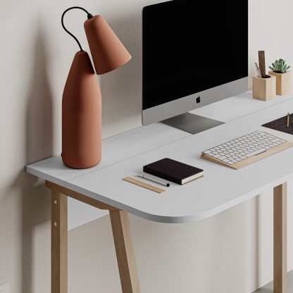 Luton Modern Desk White 120cm Wide - Image 4