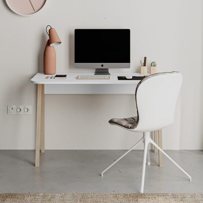 Luton Modern Desk White 120cm Wide - Image 6