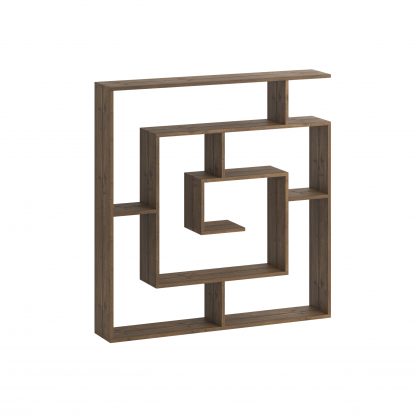 Labirent Modern Bookcase Display Unit Dark Oak 129cm High - Image 3