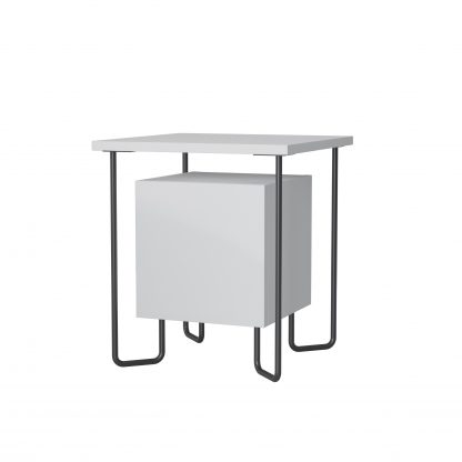 Acres Modern Bedside Table White 40cm Wide - Image 3