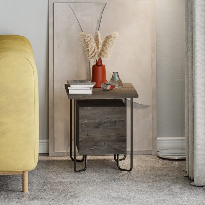 Acres Modern Bedside Table Dark Coffee 40cm Wide - Image 7