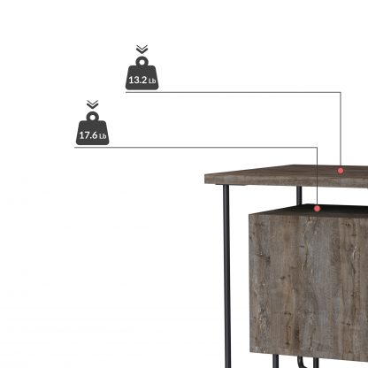Acres Modern Bedside Table Dark Coffee 40cm Wide - Image 4