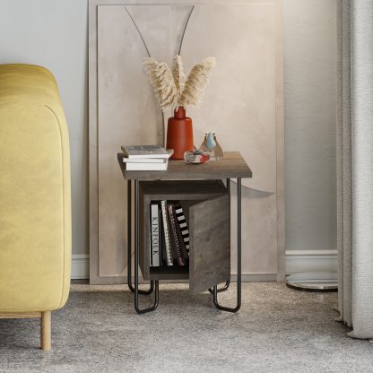 Acres Modern Bedside Table Dark Coffee 40cm Wide - Image 6