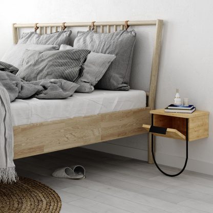 Norfolk Modern Bedside Table Oak 33cm Wide - Image 3