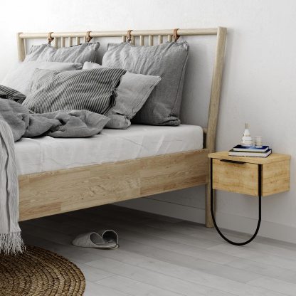 Norfolk Modern Bedside Table Oak 33cm Wide