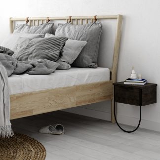 Norfolk Modern Bedside Table Dark Coffee 33cm Wide