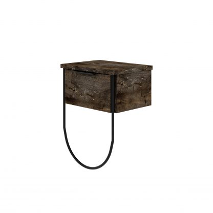 Norfolk Modern Bedside Table Dark Coffee 33cm Wide - Image 2