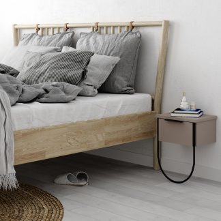 Norfolk Modern Bedside Table Mocha Grey 33cm Wide