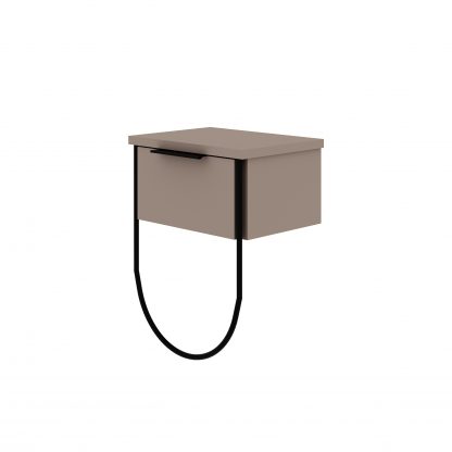 Norfolk Modern Bedside Table Mocha Grey 33cm Wide - Image 2